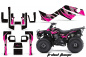 Preview: Tribal Flames Hintergrund = Schwarz, Designfarbe = Pink für Kawasaki KLF 220/250/300 Bayou