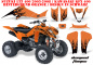 Preview: Diamond Flames Hintergrund = Orange, Designfarbe = Schwarz für Suzuki LTZ 400 2003-2008