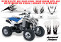 Preview: Diamond Flames Hintergrund = Weiß, Designfarbe = Schwarz für Suzuki LTZ 400 2003-2008