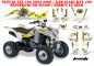 Preview: Toxicity Hintergrund = Weiß, Designfarbe = Gelb für Suzuki LTZ 400 2003-2008