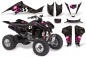 Preview: Checkered Skull Hintergrund = Schwarz, Designfarbe = Pink für Suzuki LTZ 400 2003-2008