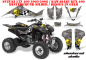 Preview: Checkered Skull Hintergrund = Silber, Designfarbe = Gelb für Suzuki LTZ 400 2003-2008