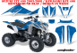 Preview: Contender Hintergrund = Blau, Designfarbe = Weiß für Suzuki LTZ 400 2003-2008