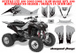 Preview: Diamond Flames Hintergrund = Silber, Designfarbe = Schwarz für Suzuki LTZ 400 2003-2008