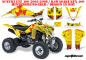 Preview: Meltdown Hintergrund = Gelb, Designfarbe = Rot für Suzuki LTZ 400 2003-2008