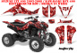 Preview: Butterfly Hintergrund = Rot, Designfarbe = Weiß für Suzuki LTZ 400 2003-2008