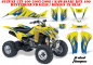 Preview: Tribal Flames Hintergrund = Gelb, Designfarbe = Blau für Suzuki LTZ 400 2003-2008