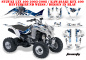 Preview: Toxicity Hintergrund = Weiß, Designfarbe = Blau für Suzuki LTZ 400 2003-2008