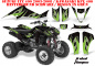 Preview: Tribal Flames Hintergrund = Schwarz, Designfarbe = Grün für Suzuki LTZ 400 2003-2008