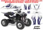 Preview: Tribal Flames Background = White, Design color = Blue for Kawasaki KFX 400 2003-2008