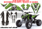 Preview: Checkered Skull Hintergrund = Grün, Designfarbe = Silber für Kawasaki KFX 450