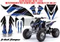 Preview: Tribal Flames Background = Black, Design color = Blue for Kawasaki KFX 450