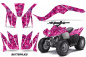 Preview: Butterfly Hintergrund = Pink, Designfarbe = Lila für Kawasaki KFX 50/KFX 90 2007-2022