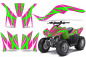 Preview: Zooted Hintergrund = Pink, Designfarbe = Grün für Kawasaki KFX 50/KFX 90 2007-2022