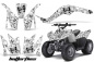 Preview: Butterfly Hintergrund = Weiß, Designfarbe = Schwarz für Kawasaki KFX 50/KFX 90 2007-2022
