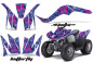 Preview: Butterfly Hintergrund = Blau, Designfarbe = Pink für Kawasaki KFX 50/KFX 90 2007-2022