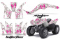 Preview: Butterfly Hintergrund = Weiß, Designfarbe = Pink für Kawasaki KFX 50/KFX 90 2007-2022