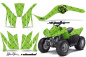 Preview: SilverStar - Reloaded Hintergrund = Grün, Designfarbe = Schwarz für Kawasaki KFX 50/KFX 90 2007-2022
