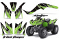 Preview: Tribal Flames Hintergrund = Schwarz, Designfarbe = Grün für Kawasaki KFX 50/KFX 90 2007-2022