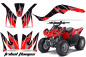 Preview: Tribal Flames Hintergrund = Schwarz, Designfarbe = Rot für Kawasaki KFX 50/KFX 90 2007-2022