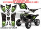Preview: Checkered Skull Background = Black, Design color = Green for Kawasaki KFX 700
