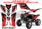 Preview: Tribal Flames Background = Black, Design color = Red for Kawasaki KFX 700