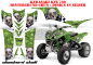 Preview: Checkered Skull Background = Green, Design color = Silver for Kawasaki KFX 700
