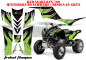 Preview: Tribal Flames Background = Black, Design color = Green for Kawasaki KFX 700