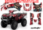 Preview: Mad Hatter Background = Red, Design color = Silver for Kawasaki Brute Force KVF 650i 4x4 2006-2012