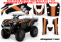 Preview: Diamond Race Background = Black, Design color = Orange for Kawasaki Brute Force KVF 650i 4x4 2006-2012