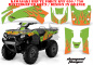 Preview: Diamond Flames Background = Green, Design color = Orange for Kawasaki Brute Force KVF 650i 4x4 2006-2012