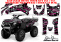 Preview: SilverStar - Silverhaze Background = Black, Design color = Pink for Kawasaki Brute Force KVF 650i 4x4 2006-2012