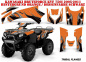 Preview: Tribal Flames Background = Orange, Design color = Black for Kawasaki Brute Force KVF 650i 4x4 2006-2012