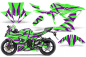 Preview: Zooted Hintergrund = Grün, Designfarbe = Lila für Kawasaki Ninja 636 ZX-6R 2013-2016