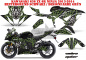 Preview: Widow Maker Hintergrund = Schwarz, Designfarbe = Grün für Kawasaki Ninja 636 ZX-6R 2013-2016