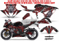 Preview: Widow Maker Hintergrund = Schwarz, Designfarbe = Rot für Kawasaki Ninja 636 ZX-6R 2013-2016