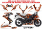 Preview: Mad Hatter Hintergrund = Orange, Designfarbe = Silber für Kawasaki ZX10 Ninja Sport 2008-2009