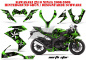 Preview: Northstar Hintergrund = Grün, Designfarbe = Schwarz für Kawasaki ZX10 Ninja Sport 2008-2009