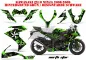 Preview: Northstar Hintergrund = Grün, Designfarbe = Schwarz für Kawasaki ZX10 Ninja Sport 2008-2009