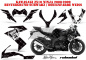 Preview: SilverStar - Reloaded Hintergrund = Schwarz, Designfarbe = Weiß für Kawasaki ZX10 Ninja Sport 2008-2009