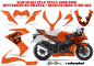 Preview: SilverStar - Reloaded Hintergrund = Orange, Designfarbe = Schwarz für Kawasaki ZX10 Ninja Sport 2008-2009