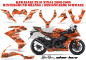Preview: SilverStar - Silverhaze Hintergrund = Orange, Designfarbe = Schwarz für Kawasaki ZX10 Ninja Sport 2008-2009
