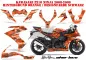 Preview: SilverStar - Silverhaze Hintergrund = Orange, Designfarbe = Schwarz für Kawasaki ZX10 Ninja Sport 2008-2009