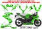 Preview: SilverStar - Silverhaze Hintergrund = Grün, Designfarbe = Schwarz für Kawasaki ZX10 Ninja Sport 2008-2009