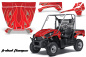 Preview: Example Picture Tribal Flames Background = Red, Design color = Red on a Kawasaki Teryx 750 2010-2012