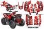 Preview: Mad Hatter Hintergrund = Rot, Designfarbe = Weiß für Polaris Scrambler 850/1000 XP 2013-2022