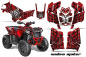 Preview: Widow Maker Hintergrund = Rot, Designfarbe = Schwarz für Polaris Scrambler 850/1000 XP 2013-2022