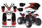 Preview: Diamond Flames Hintergrund = Schwarz, Designfarbe = Rot für Polaris Predator 50