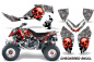 Preview: Checkered Skull Background = Silver , Design color = Red for Polaris Outlaw 450/500/525 2006-2008
