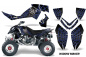 Preview: Widow Maker Background = Black, Design color = Blue for Polaris Outlaw 450/500/525 2006-2008